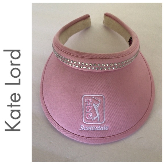 Kate Lord Accessories Kate Lord Pink Golf Visor With Rhinestones